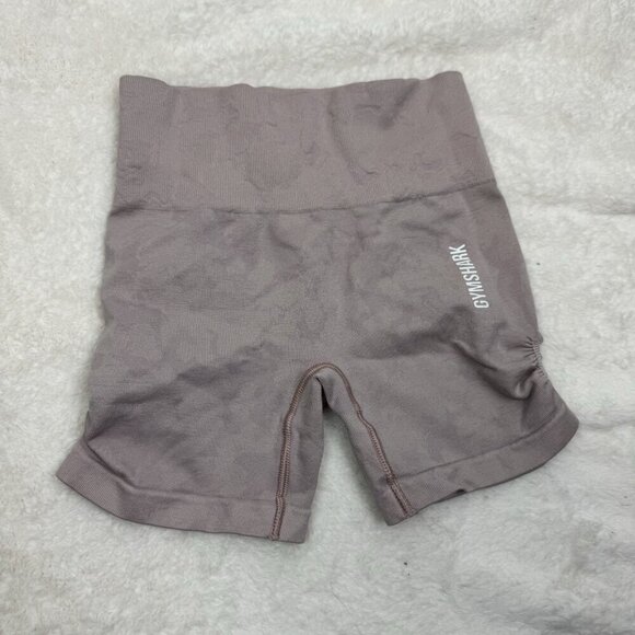 GYMSHARK Adapt Shorts Camo Seamless High Rise Misty Pink Womens Size XXL No Tag - Picture 1 of 5